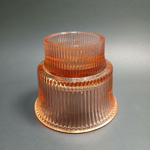 Peach Glass Candle Holder Replacement Base for LE Smith Renaissance Chimney Lamp - Picture 2 of 11